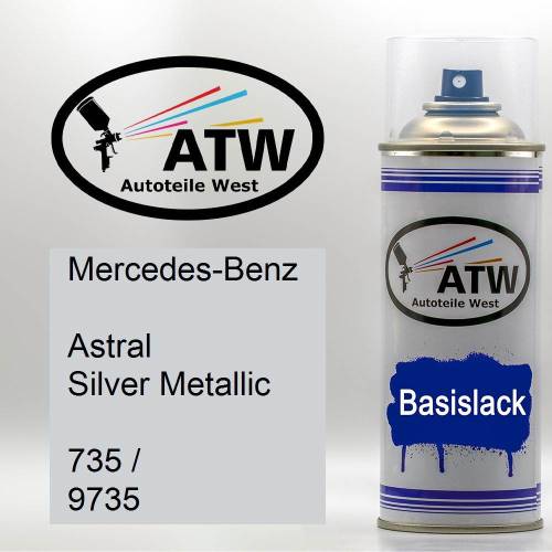 Mercedes-Benz, Astral Silver Metallic, 735 / 9735: 400ml Sprühdose, von ATW Autoteile West.